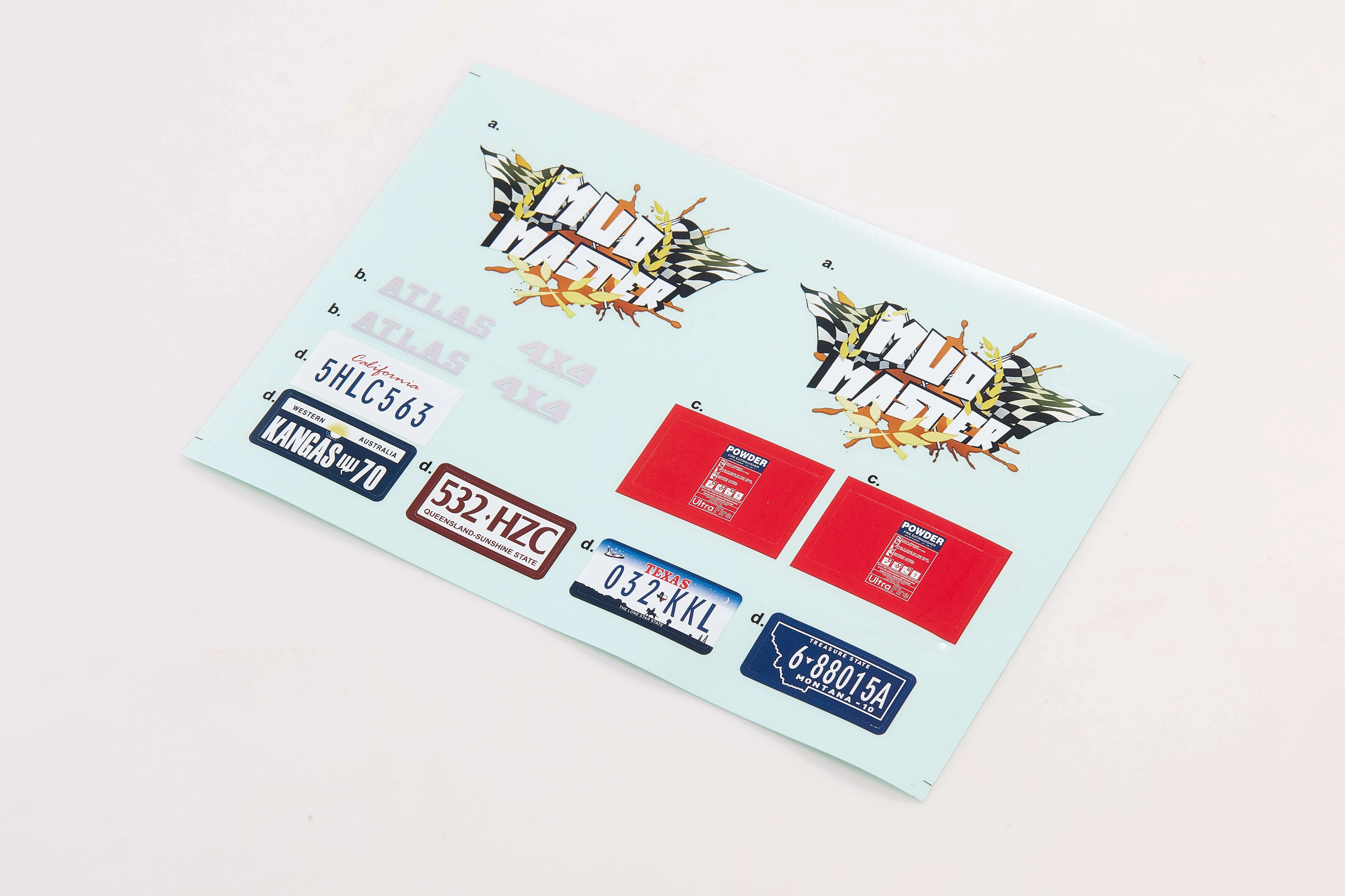 Atlas 1:10 Scale 4x4 Decal Kit Custom Ride Style